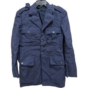 Vintage Military Jacket Men 39L Button Front Four Pocket Epaulets 90s FLAW